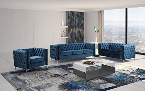 Best Master Furniture F004NSF Sofas, Blue