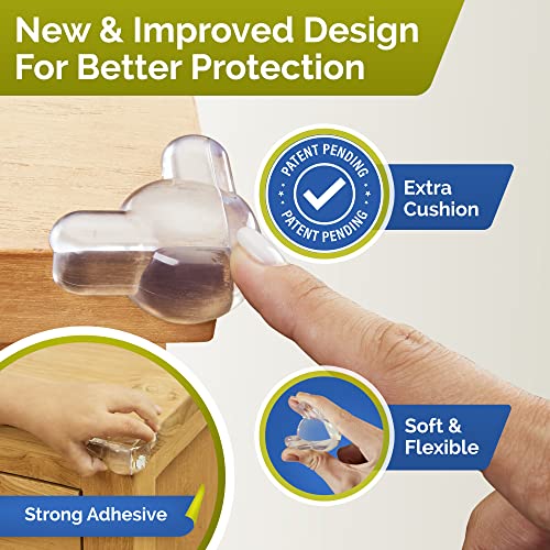 Corner Protectors for Baby (12 Pack) - New & Improved Edge Protector for Baby – Transparent Corner Protectors - Baby Safety Products to Baby Proof Corners and Edges