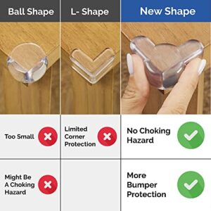 Corner Protectors for Baby (12 Pack) - New & Improved Edge Protector for Baby – Transparent Corner Protectors - Baby Safety Products to Baby Proof Corners and Edges