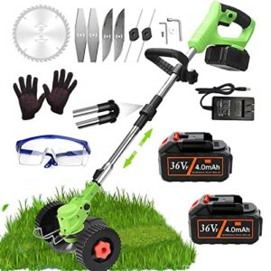 cordless electric weed wacker 36v grass trimmer,weed eater cordless string trimmer battery-powered,electric brush cutter with 2 battery and charger
