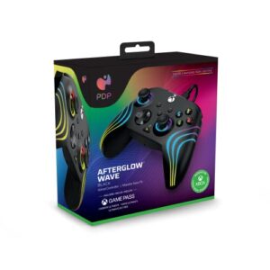 PDP Afterglow Wave Wired LED Controller for Xbox Series X|S/Xbox One/PC, RGB Lights, Customizable/App Supported - Black