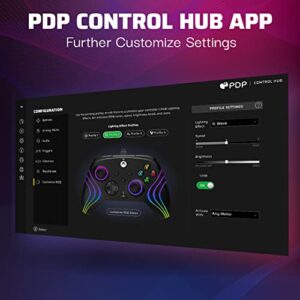 PDP Afterglow Wave Wired LED Controller for Xbox Series X|S/Xbox One/PC, RGB Lights, Customizable/App Supported - Black