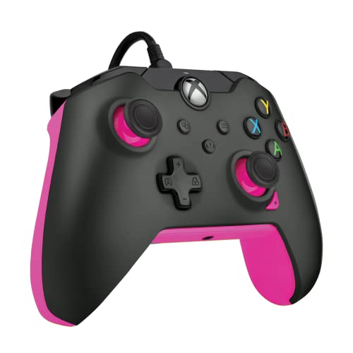 PDP Wired Xbox Game Controller - Xbox Series X|S/Xbox One, Dual Vibration Gamepad, App Supported - Fuse Black/Pink (Amazon Exclusive)