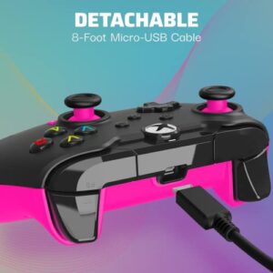 PDP Wired Xbox Game Controller - Xbox Series X|S/Xbox One, Dual Vibration Gamepad, App Supported - Fuse Black/Pink (Amazon Exclusive)