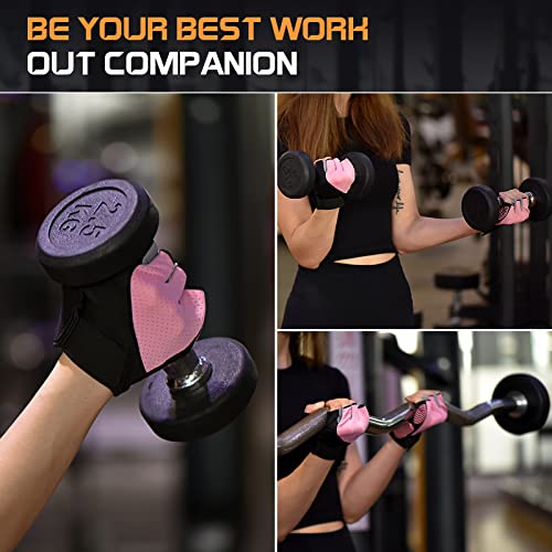 Sunnex Gym Gloves for Women, Workout Gloves Women, Fingerless Gloves for Weightlifting, Lightweight Breathable Fitness Gloves, Sports Gloves for Training Lifting Weight Cycling Climbing Rowing