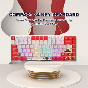 COSTOM XVX M84 Hot Swappable Wireless Mechanical Keyboard, 75% Layout TKL Gaming Keyboard, N-Key Rollover RGB Backlit Custom Keyboard for Windows Mac PC Gamers(Izakaya Theme, Gateron Red Switch)