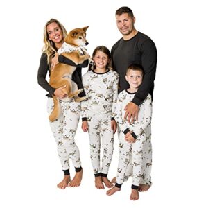 burt's bees baby baby family jammies matching holiday organic cotton pajamas, northern reindeer, mens large