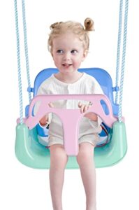 nets tribe toddler swing, 3-in-1 baby swing seat, anti-flip snug & secure detachable kids swing set, infants to teens swing seat for playground indoor outdoor. (macaron green)