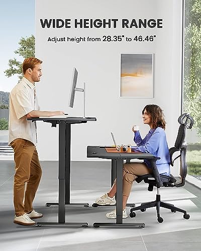 ErGear Height Adjustable Electric Standing Desk, 55 x 28 Inches Sit Stand up Desk, Memory Computer Home Office Desk (Black)