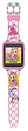 Accutime Kids Love, Diana Show Educational Learning Touchscreen Pink Smart Watch Toy with Graphic Strap for Girls, Boys, Toddlers - Selfie Cam, Games, Alarm, Calculator, Pedometer (Model: LDA4037AZ)