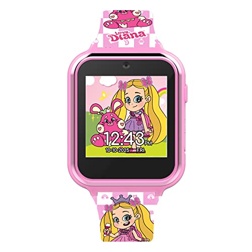 Accutime Kids Love, Diana Show Educational Learning Touchscreen Pink Smart Watch Toy with Graphic Strap for Girls, Boys, Toddlers - Selfie Cam, Games, Alarm, Calculator, Pedometer (Model: LDA4037AZ)