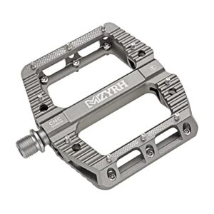 mzyrh road/mountain bike pedals mtb pedals bicycle flat pedals 3 bearings 9/16” aluminum alloy bicycle platform pedals for bmx mtb (ti)