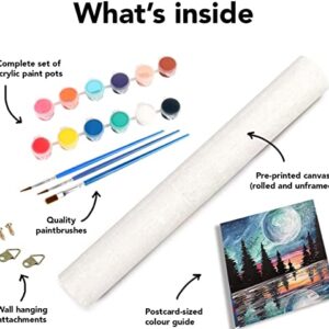 LWZAYS Paint by Numbers for Adults Beginner,DIY Adult Paint by Number Kits On Canvas Moon Acrylic Paint,Drawing Paintwork with Paintbrushes Oil Painting Home Decor 20''X16''