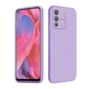 wousunly compatible with vivo v23 5g case silicone liquid dark green, soft smooth touch vivo v23 5g phone case silicone shockproof thin cover (vivo v23 5g, purple)