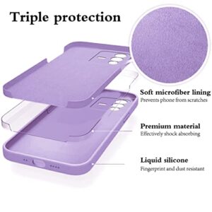 Wousunly Compatible with Vivo V23 5G Case Silicone Liquid Dark Green, Soft Smooth Touch Vivo V23 5G Phone Case Silicone Shockproof Thin Cover (Vivo V23 5G, Purple)