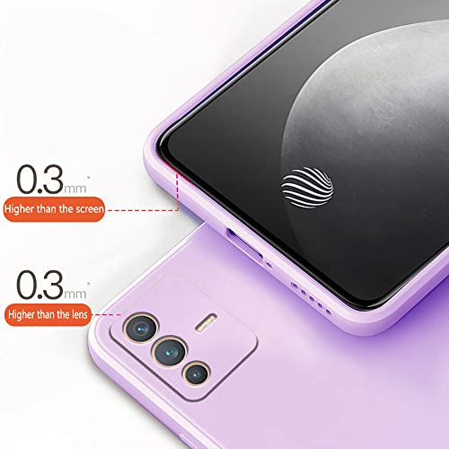 Wousunly Compatible with Vivo V23 5G Case Silicone Liquid Dark Green, Soft Smooth Touch Vivo V23 5G Phone Case Silicone Shockproof Thin Cover (Vivo V23 5G, Purple)