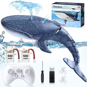 New Upgrade Pool Toys Remote Control Whale Shark Toys Outdoor RC Boat Water Toys for Kids Age 8-12 , 6+ Year Old Boys & Girls (2 x Batteries)