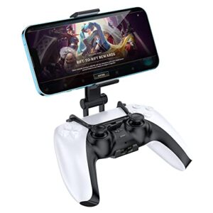 wixgear ps5 controller phone mount clip, mobile gaming clip cellphone stand holder replacement for playstation 5 dualsense controller remote play
