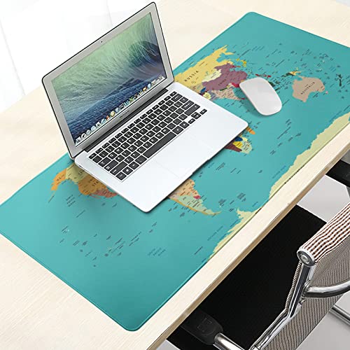 Granbey Extra Large World Map Mouse Pad XXXL Mousepad Gaming Accessories Waterproof Full Desk Cover Mousepad with Stitched Edge for Laptop Computer and PC 35.5" x 16" World Map with Countries