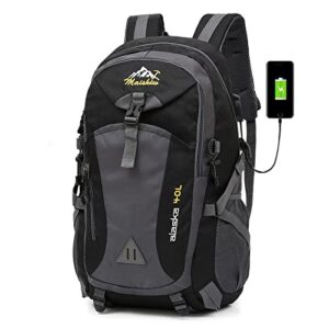mqun hiking backpack waterproof travel backpacks men outdoor camping sport men backpack women climbing travel bags (grey)