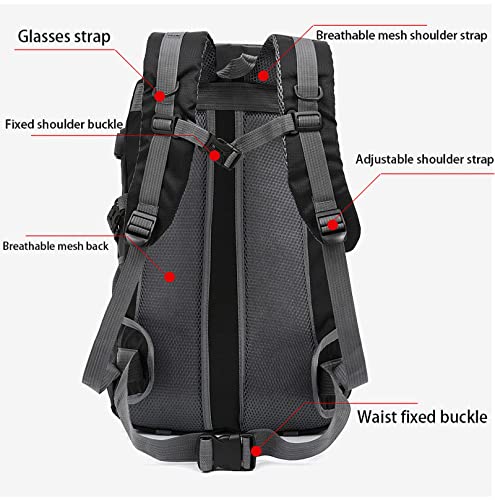 MQUN Hiking Backpack Waterproof Travel Backpacks Men Outdoor Camping Sport Men Backpack Women Climbing Travel Bags (grey)