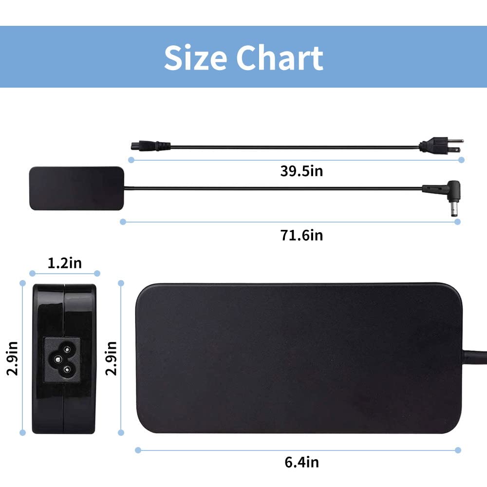 FUNPOWER 180W AC Charger Fit for ADP-180MB F FA180PM111 Asus ROG G752VL G751JM G751JL G750JX G750JM G750JW G750JS GL502VT G75VX G75VW ADP180MB F 0