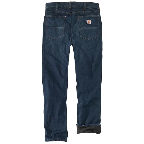 Carhartt Men's Rugged Flex Relaxed Fit Fleece-Lined 5-Pocket Jean, Rapids, 33 x 30