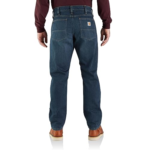 Carhartt Men's Rugged Flex Relaxed Fit Fleece-Lined 5-Pocket Jean, Rapids, 33 x 30