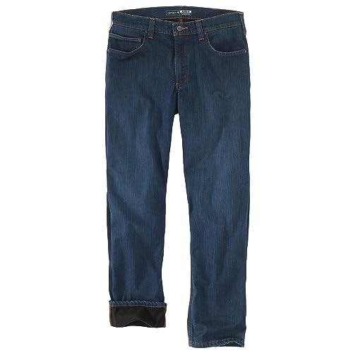 Carhartt Men's Rugged Flex Relaxed Fit Fleece-Lined 5-Pocket Jean, Rapids, 33 x 30