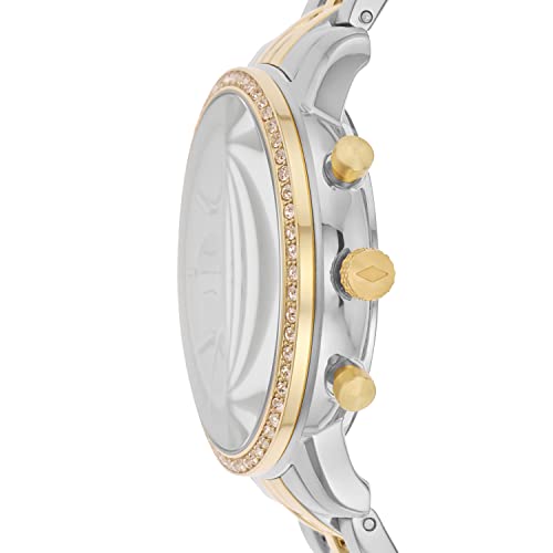 Fossil Women's Neutra Quartz Stainless Steel Chronograph Watch, Color: Gold/Silver (Model: ES5216)