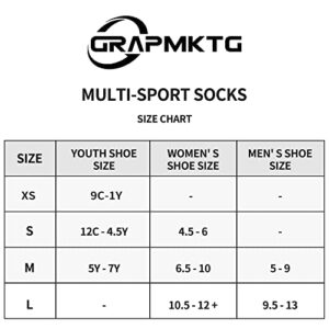 GRAPMKTG 3 Pack Softball Soccer Baseball Socks for Youth Men and Women Football Knee High Socks for Kids Adult Tube Socks for Boys Girls White Medium