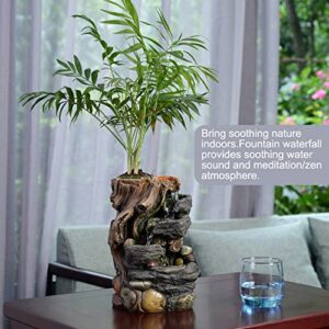 GOSSI Indoor Fountain Decorative 5-Tier Rockery Tabletop Fountains with a Small Plastic Pot to Grow The Plant by Yourself(Auto Watering)(22021)