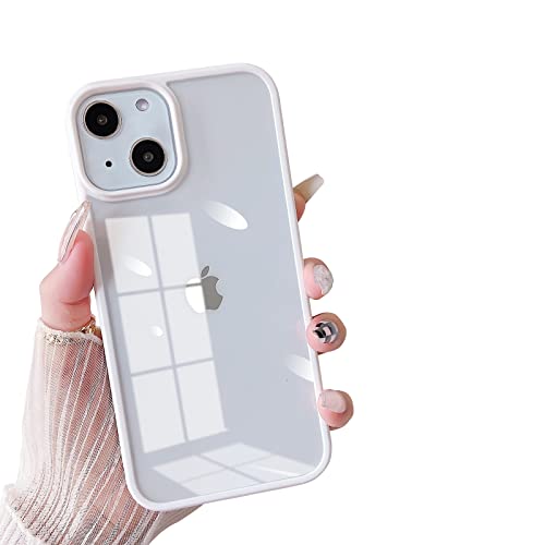 ZTOFERA Compatible with iPhone 13 Case Clear, Anti-Scratch Crystal Transparent Shockproof Protective Case for iPhone 13 - White