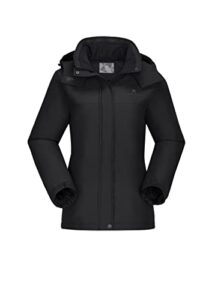 camel crown ski jackets for women winter snow coats warm mountain waterproof female jacket hooded windbreaker black s