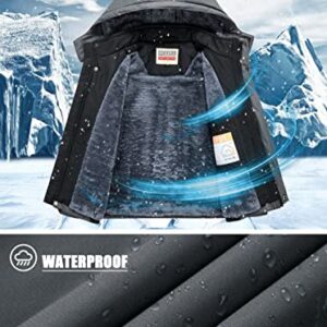 WULFUL Boy's Waterproof Ski Coat Winter Warm Snow Coat with Hood