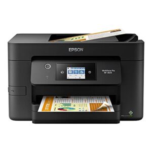 epson workforce pro wf-3820 all-in-one wireless color inkjet printer home office, black - print scan copy fax - 21 ppm, 4800 x 2400 dpi, 2.7" touchscreen, auto duplex printing, 35-sheet adf, ethernet