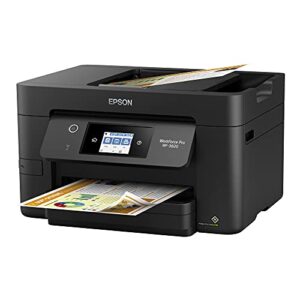 Epson Workforce Pro WF-3820 All-in-One Wireless Color Inkjet Printer Home Office, Black - Print Scan Copy Fax - 21 ppm, 4800 x 2400 dpi, 2.7" Touchscreen, Auto Duplex Printing, 35-Sheet ADF, Ethernet