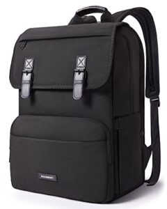 bagsmart laptop backpack, backpack for men women,black travel backpack fits 17.3 inch computer work back pack college bag with charging port