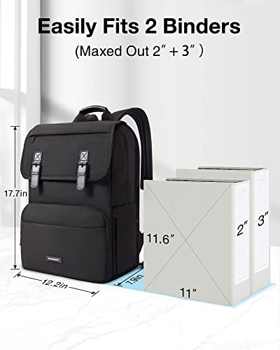 BAGSMART Laptop Backpack, Backpack For Men Women,Black Travel Backpack Fits 17.3 Inch Computer Work Back Pack College Bag With Charging Port