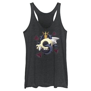 disney owl house king vines women's racerback tank top, black heather, x-small