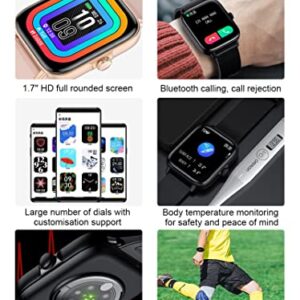 Fitness Tracker Heart Rate Monitor Blood Pressure Blood Oxygen Monitor Pedometer Watch Sleep Tracker Waterproof Smart Watch for Android Compatible iPhone Fitness Trackers for Men Women