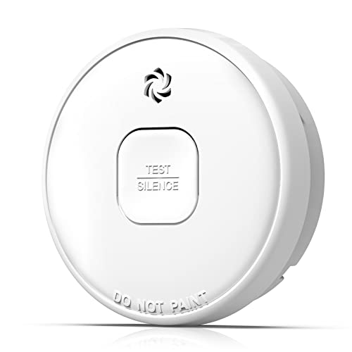 Putogesafe Smoke Detector, 10-Year Smoke Alarm with Photoelectric Sensor and Built-in 3V Lithum Battery, Fire Alarm with Test Button and Low Battery Warning, Fire Safety for Home,1 Pack