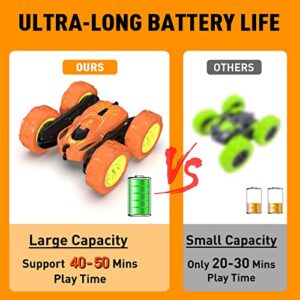 Remote Control Car, Lotmey RC Cars with Double Sided 360° Flips, RC Stunt Car with USB Charging Without Removing The Battery, 4WD Off Road Remote Control Car for Boys 4-7,8-12