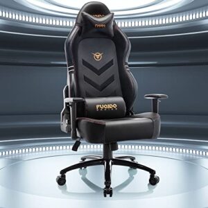 big and tall gaming chair 350lbs-racing computer gamer chair,ergonomic office pc chair with wide seat, reclining back, adjustable armrest for adult teens-black