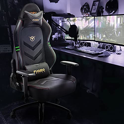 Big and Tall Gaming Chair 350lbs-Racing Computer Gamer Chair,Ergonomic Office PC Chair with Wide Seat, Reclining Back, Adjustable Armrest for Adult Teens-Black