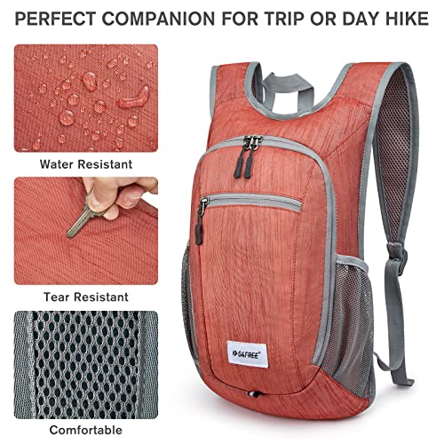 G4Free 10L/15L Hiking Backpack Lightweight Packable Hiking Daypack Small Travel Outdoor Foldable Shoulder Bag(Red)