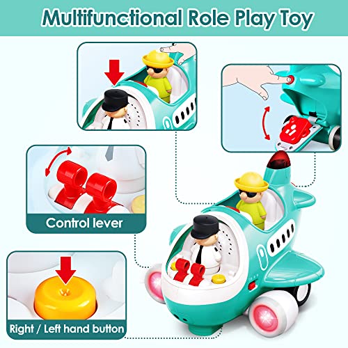 iPlay, iLearn Remote Control Airplane Toys 2 Year Old Boy Gift, Cool RC Plane Toy Toddlers 2 3 4, Baby Music Helicopter W/Light Sound, Fun Birthday Present for Two Years 18 Month Kids Girls Children