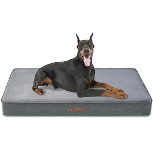 luckyvo Extra Large Dog Bed for Extra Large Dogs, Orthopedic Dog Bed with Washable Removable Cover,Waterproof Dog Bed for Crate, Memory Foam Dog/Pet Bed(41x29x3 inch, Grey)