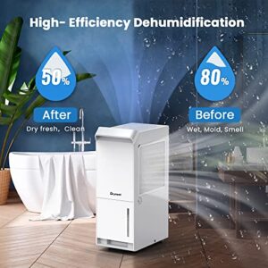 Vellgoo 3,200 Sq.Ft Energy Star Dehumidifier for Basement with Drain Hose, 36 Pint DryTank Dehumidifiers for Large Room, Suit for Garden Hose, Intelligent Humidity Control, 24H Timer White