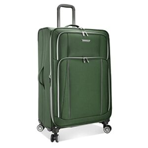 traveler's choice lares softside expandable luggage with spinner wheels, green, checked 30-inch